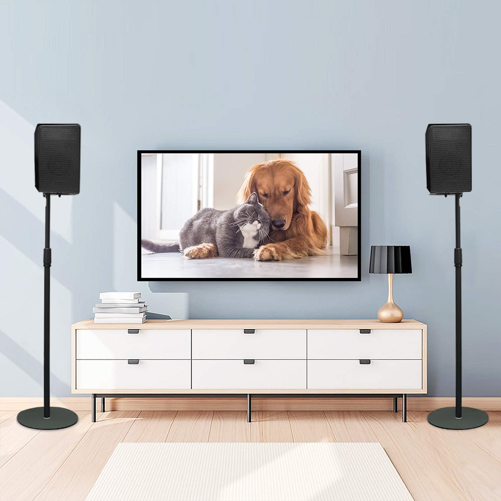 Satellite Speaker Stand Height Adjustable 101-165cm Stand Bookshelf Speaker Stand Set of 2 Floor Stand Mount for Speaker Samsung Q990 Q930 9500s