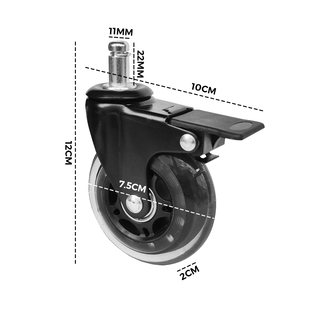 5 pcs Office Chair Casters 360 Rotatable Replacement Wheels with Locks