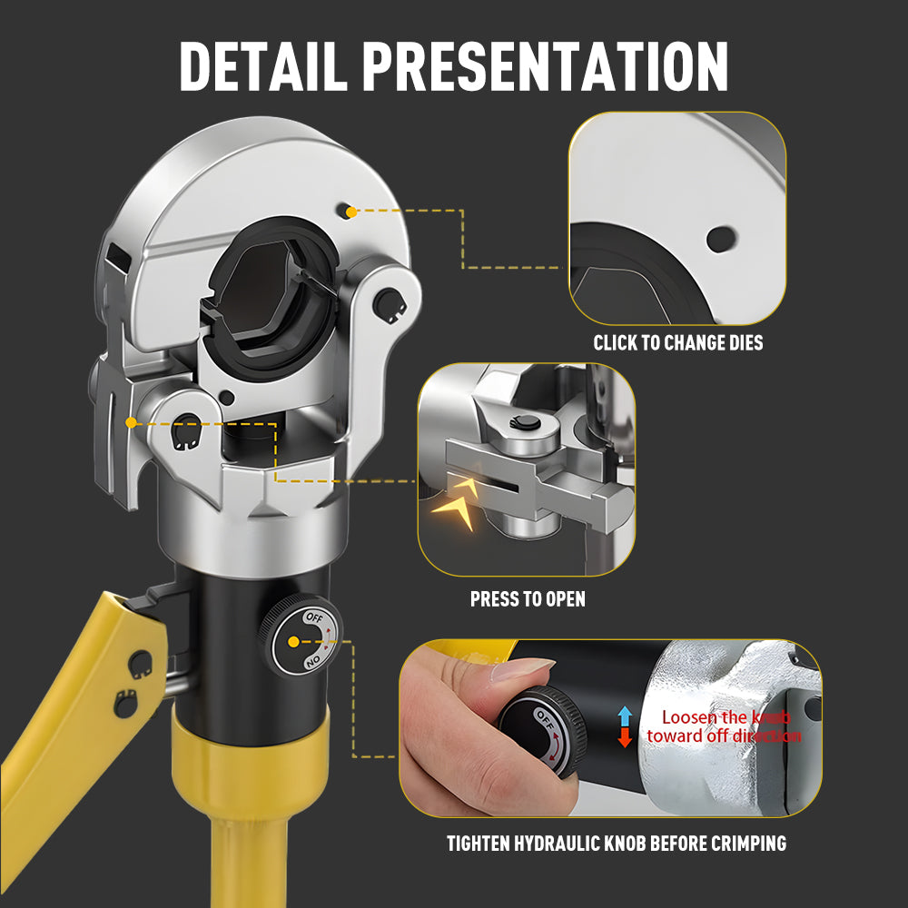 Hydraulic Pipe Crimper Plier Set Tube Plumbing Tool with Crimping Dies for Metal Pipe