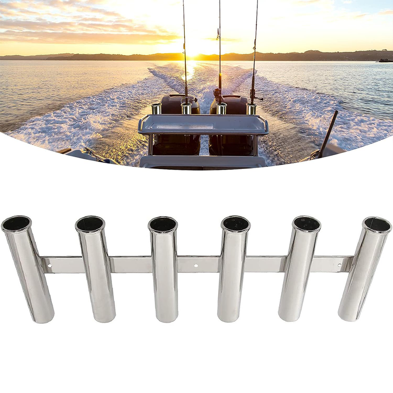 Stainless Steel Aluminium 6/8 Link Tube Boat Fishing Rod Holder Side M