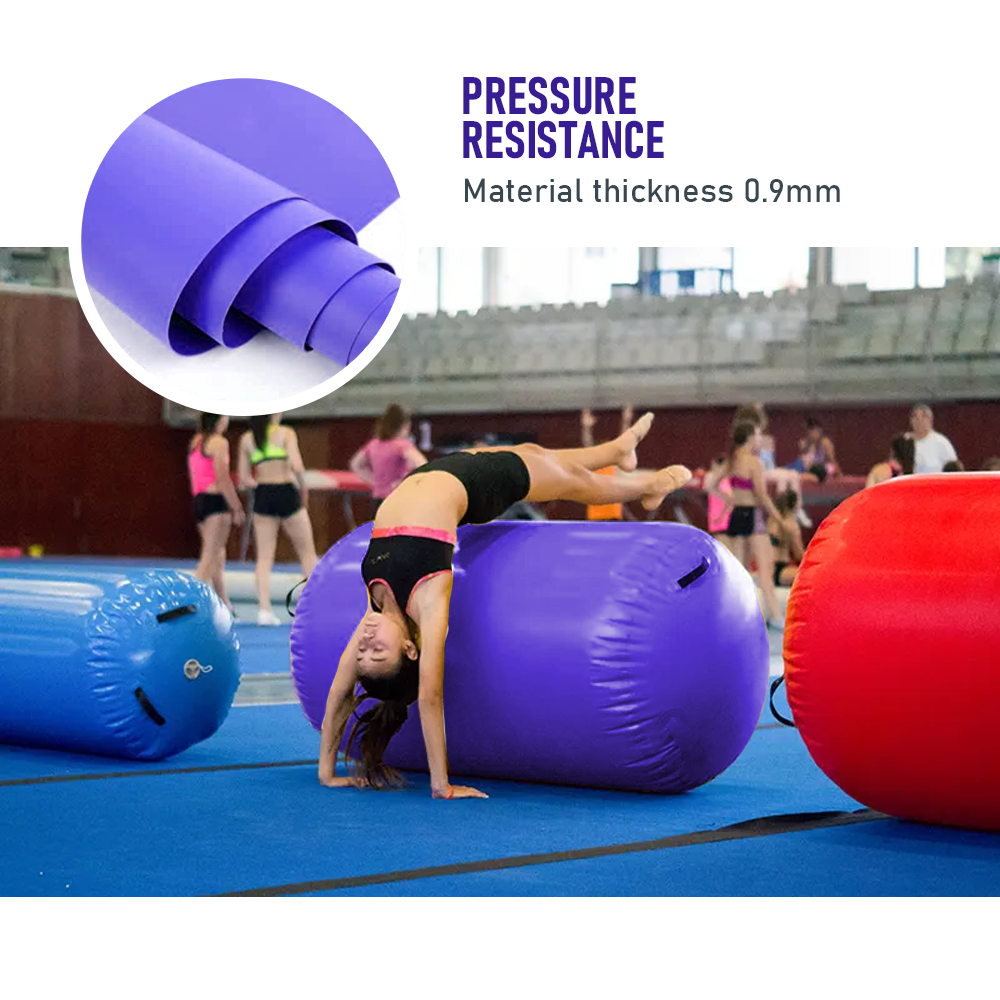 Inflatable Air Roller Gymnastics Barrel Cylinder Balance Training Roller 120x80cm Purple