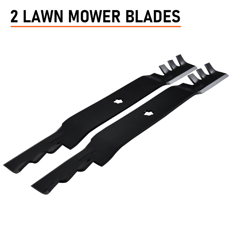 2pcs Replacement Lawn Mower Toothed Blades Aluminum Alloy Set Fits For John Deere Using 7 Point Star Centre Mower Accessories