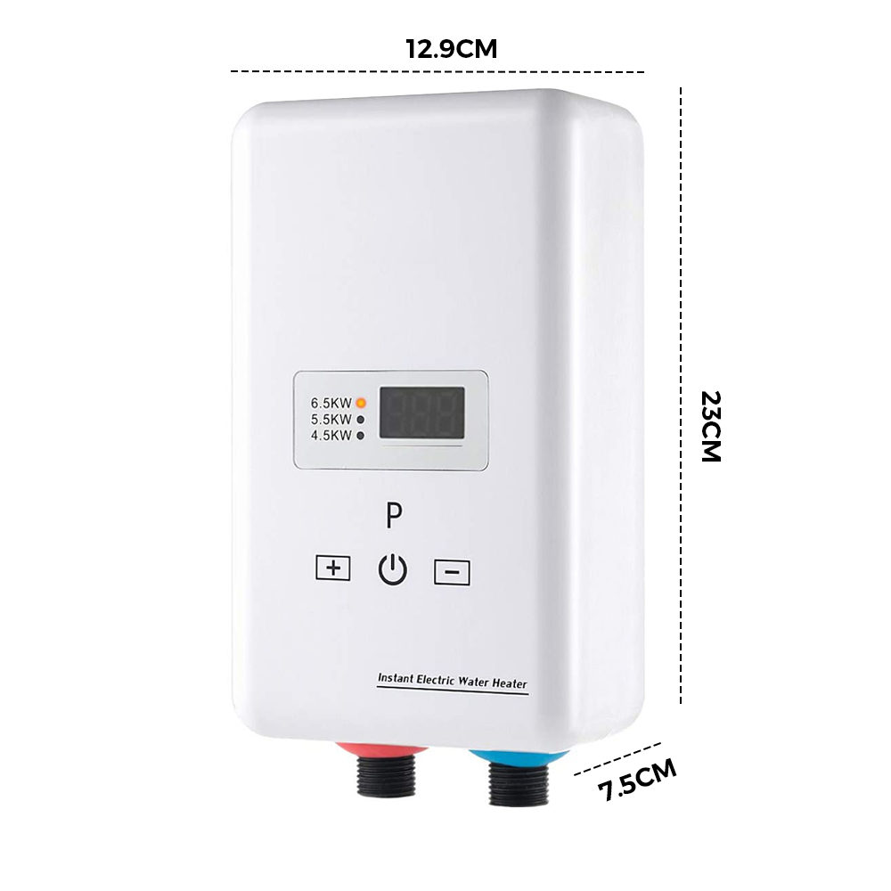 6500W Electric Instant Hot Water White Heater System Under Sink Rapid Heating Mini Tankless Heater Electricity Saving 220V Over Heating Protection