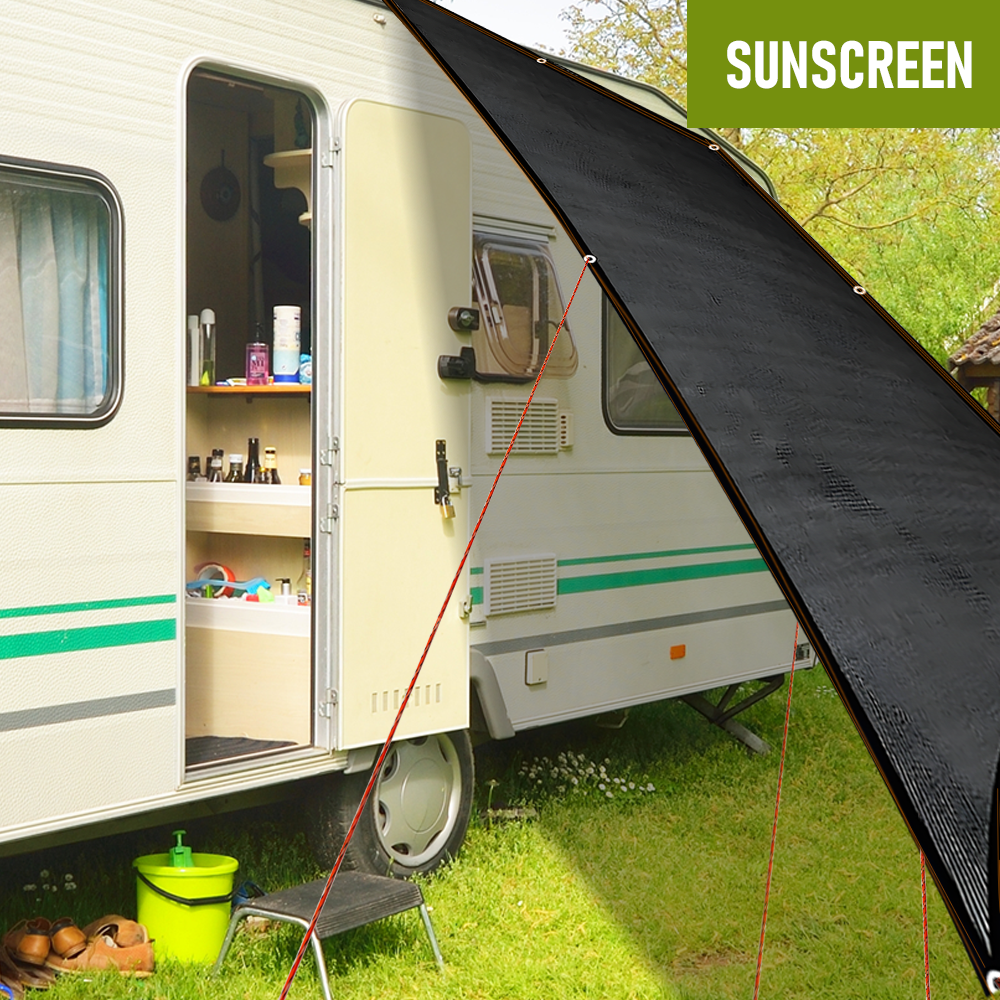 98 Shade Rating 2.4M Black Caravan End Wall Privacy Screen Sun Shade Roll