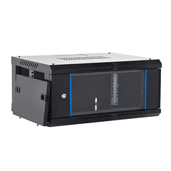 4U Network Data Cabinet Server Rack Wall Mount LAN Rack IT Equipment Max Load 20kg with Lockable Glass Door/Removable Side Panels 400mm Deep Overall 0.6mm