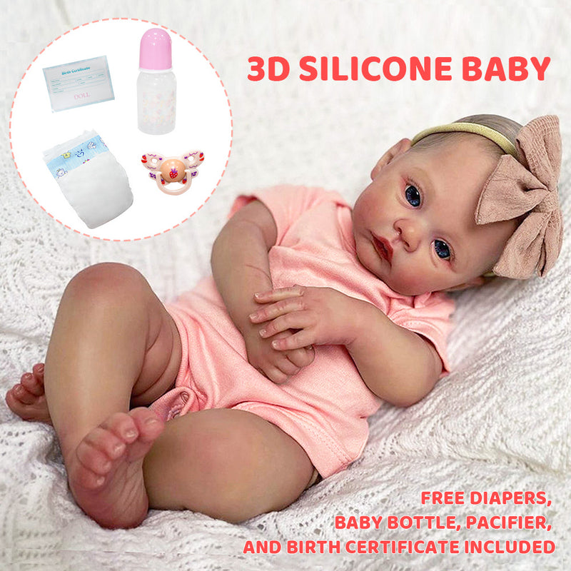 Handmade Soft Silicone Body Reborn Baby Dolls Realistic 3D Newborn Doll Perfect Kids Gift