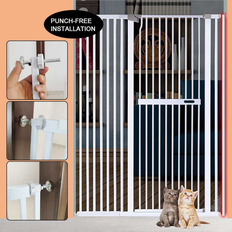 Extra Tall 150cm Baby Pet Security Gate Safety Gate Easy Fit Fence Two Way Opening No Drill Needed Extension Part Width of 10.5cm/21cm/32cm Optional