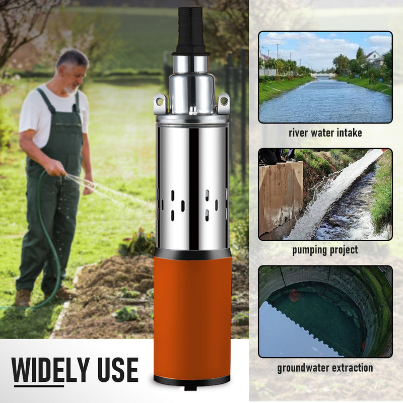 12V Submersible Solar Water Pump for Farm Ranch Deep Well Irrigation