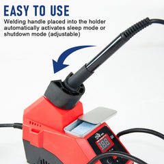 60W Digital Display Soldering Iron Station Kit Adjustable Precise Temp Fast Heating with 2 Helping Hands Conversion Auto Sleep Calibration Functions