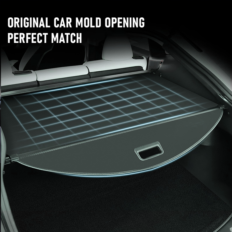 Retractable Cargo Cover for Tesla Model Y | Sunshade and Interior Protection | Car Accessories for a Neat and Tidy Trunk