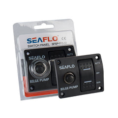 SEAFLO Marine Bilge Pump Switch Panel with LED Indicator Auto-Manual Control High Current Protection Durable Aluminum Build