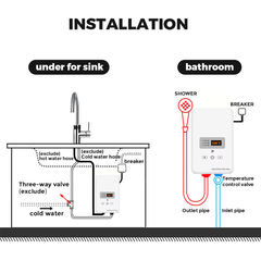 6500W Electric Instant Hot Water White Heater System Under Sink Rapid Heating Mini Tankless Heater Electricity Saving 220V Over Heating Protection