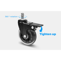 5 pcs Office Chair Casters 360 Rotatable Replacement Wheels with Locks