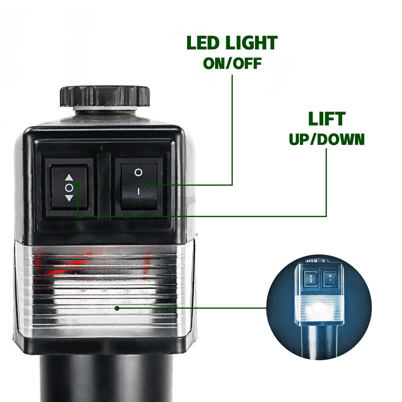 Electric A Frame Trailer Jack LED Light Power Tongue Jack Weight Capacity 3500 lbs 9Inch to 32Inch with Manual Crank Handle for RV Trailer Camper