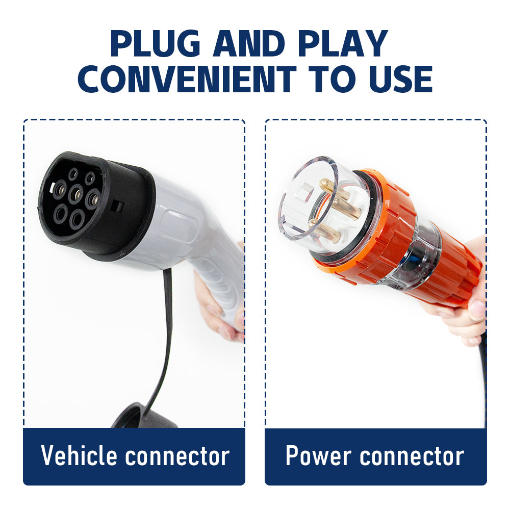 Wall Mountable Type 2 EV Charger for Electric Cars 7kW 32A 5M Optional Current Charging Setting Charging Cable with LCD Display