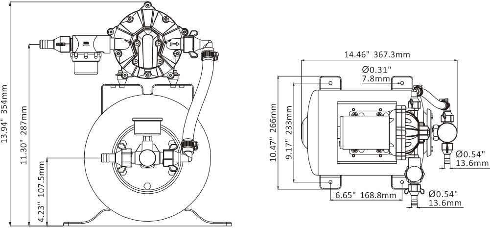 Comprehensive 12V Pressure System with 5-Chamber Diaphragm Pump, 8L Tank Self-Priming Quiet Efficient for Multiple Uses