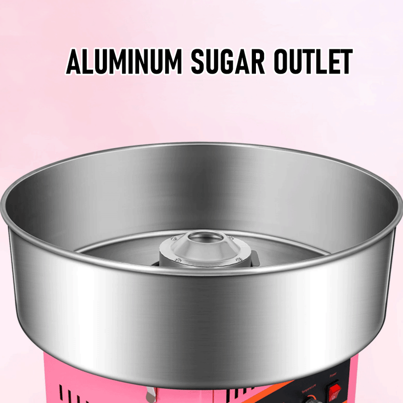 1000W Commercial Electric Cotton Candy Machine Sugar Fairy Floss Maker For Family Party with Stainless Steel Bowl Storage Drawer Pink Color