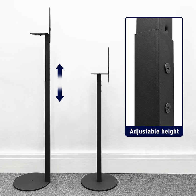 Speaker Stand Audio Floor Stand Speaker Holder Square Bracket Adjustable Height 83-162cm for Surround Speaker-Pack of 2 Black