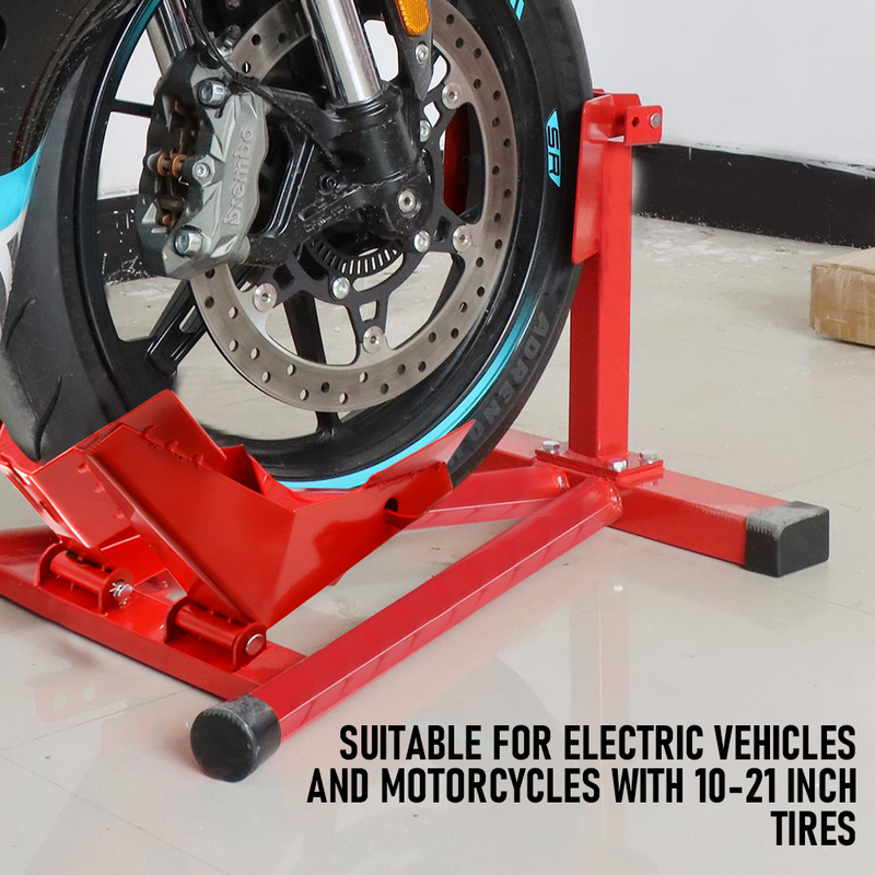 Heavy-Duty Motorcycle Motorbike Front Wheel Chock Lift Stand Vehicle Wheel Chock Clampsfor Trailer Transport 15"-21" Tires Standard Motorcycles