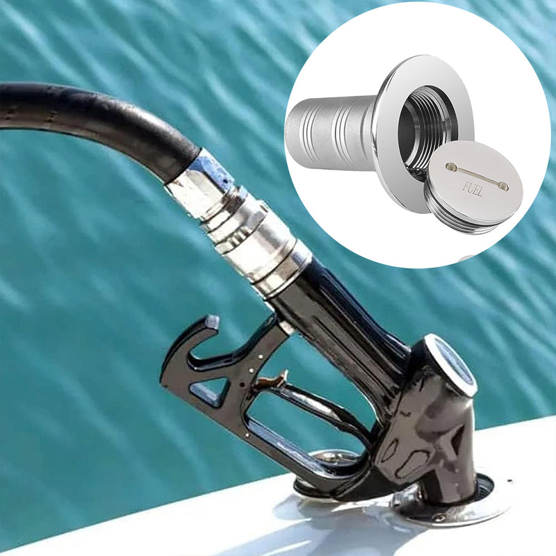 38mm (1-1/2'') 316 STAINLESS STEEL DIESEL BOAT DECK FILLER and KEY - Tank Deck Fill