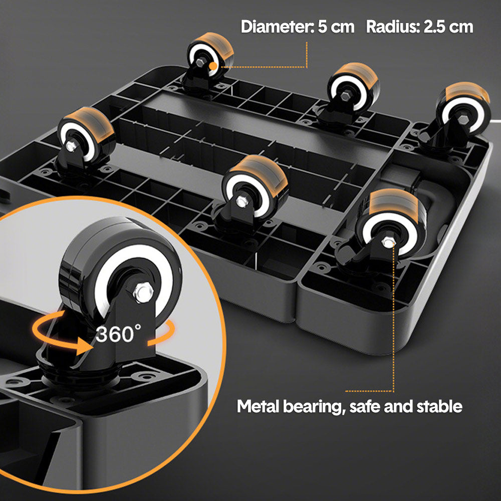 6-Wheel Folding Hand Truck Heavy Duty 227kg Capacity Collapsible Trolley with Elastic Strap Triple-Axle All-Terrain Design Moving RV Camping Warehouse