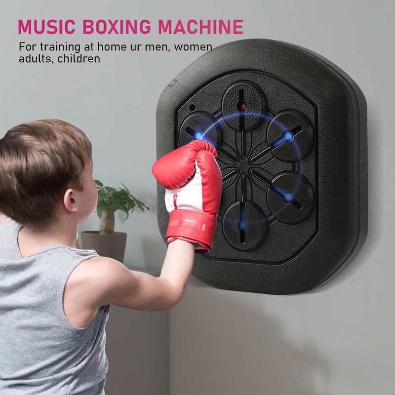 Music Boxing Training Machine Electronic Wall Mounted Target Boxing Machine for Kids & Adults with Bluetooth Adjustable Light Speed for Reaction Strength Exercise