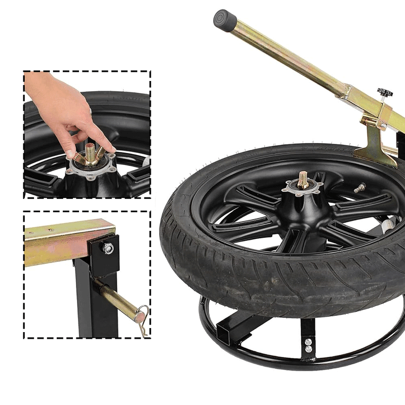 15 Inch - 21 Inch Adjustable Bead Breaker and Manual Tire Changing Stand Tire Changer for Motorcycle Dirt Bikes Home Garage