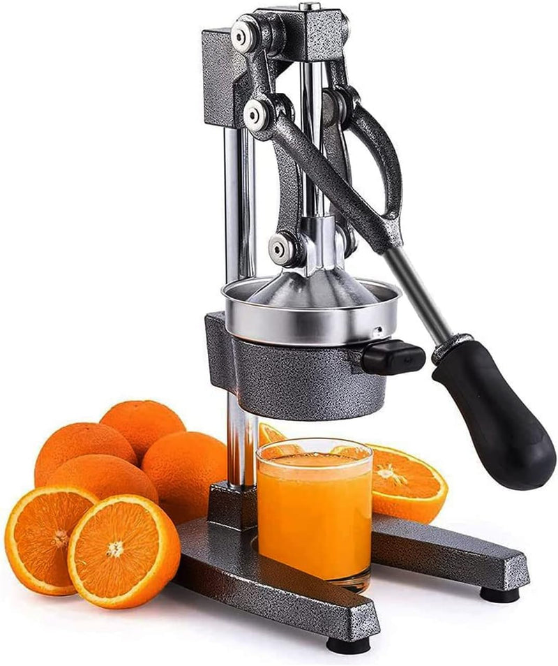 Manual Hand Press Juicer Commercial 304 Stainless Steel Fruit Extractor Squeezer Orange Citrus Juicer Presser with Non Slip Base and Elongated Handle