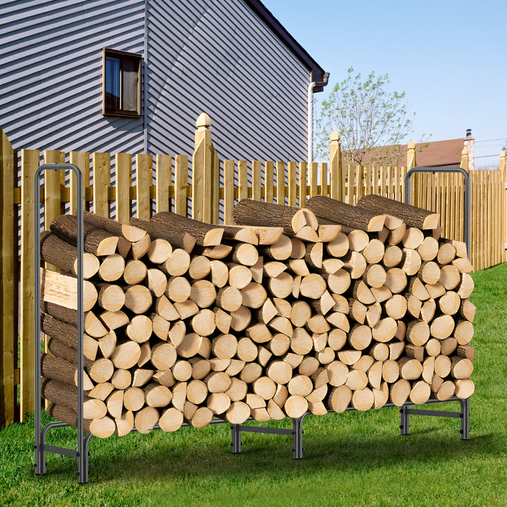 Steel Firewood Rack Wood Holder Log Storage Heavy Duty Outdoor 150kg Capacity Yarra Supply