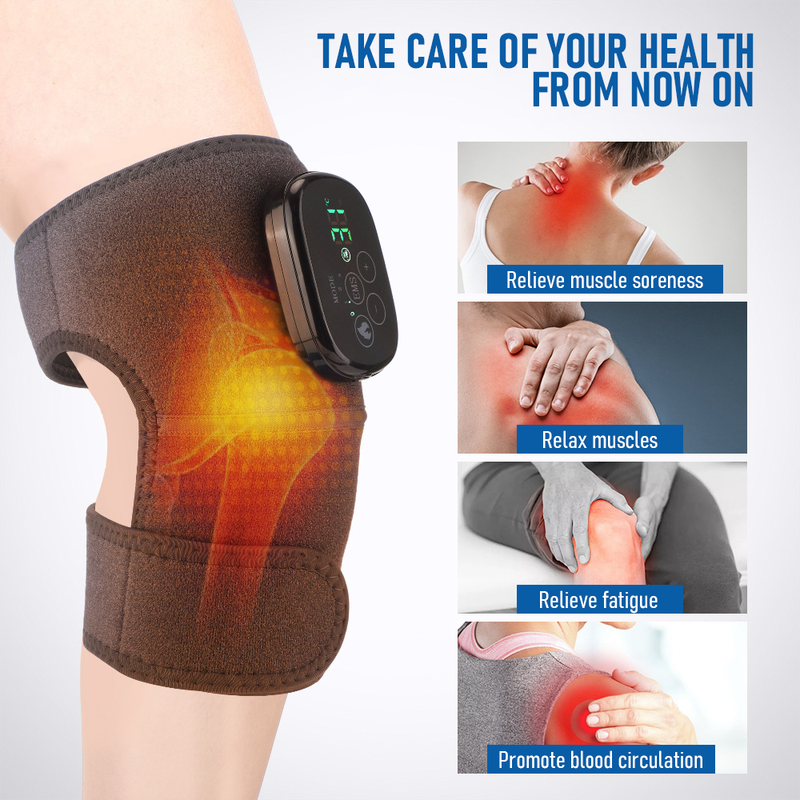 Heated Knee Massager Heated Knee Shoulder Brace Wrap Heated Knee Pad Cordless Knee Brace Warmer with LED Display for Arthritis Knee Pain Relief
