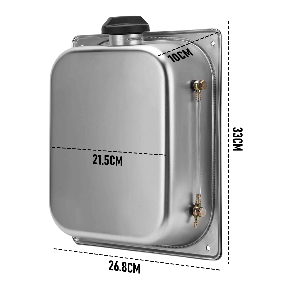 8L Petrol Fuel Tank Stainless Steel Diesel Fuel Tank Portable Diesel Container Backup Petrol Storage Tank For  Truck Van External Fuel Tank