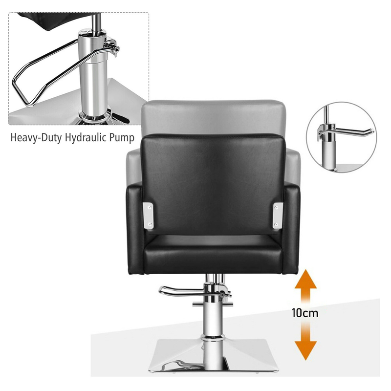Hydraulic Barber Styling Chair 360 Swivel Heavy Duty Pump Max Load 200KG Height Adjustable Black Salon Chair with Footrest for Hairdressing Beauty Tattoo