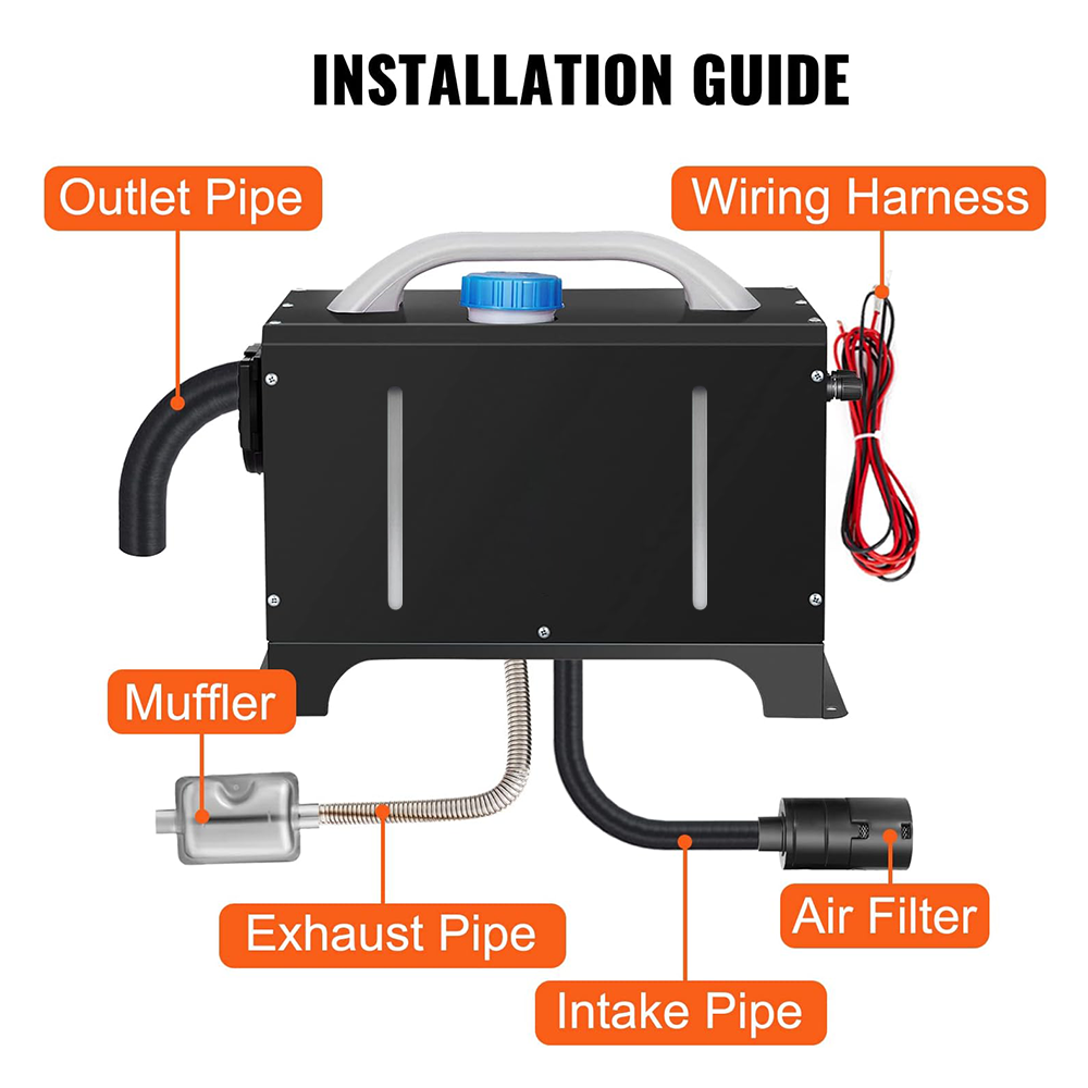 Diesel Air Heater 12V 8KW Tank Portable Heater Thermostat With Remote Control and LCD Display for Car Truck Boat RV Campers Caravan Motorhome