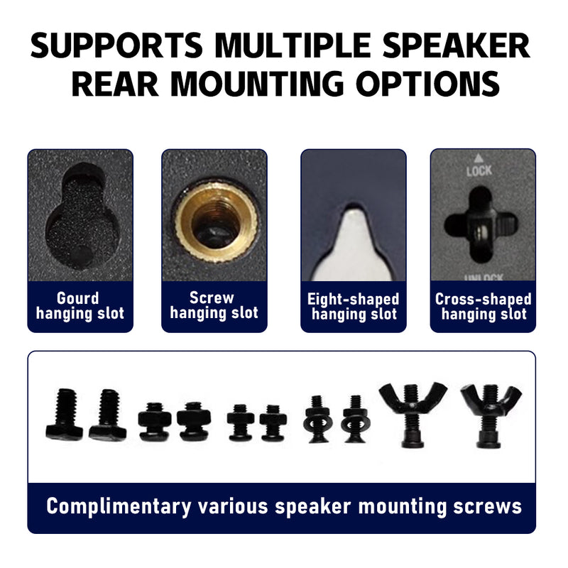 Speaker Stand Audio Floor Stand Speaker Holder Square Bracket Adjustable Height 83-162cm for Surround Speaker-Pack of 2 Black