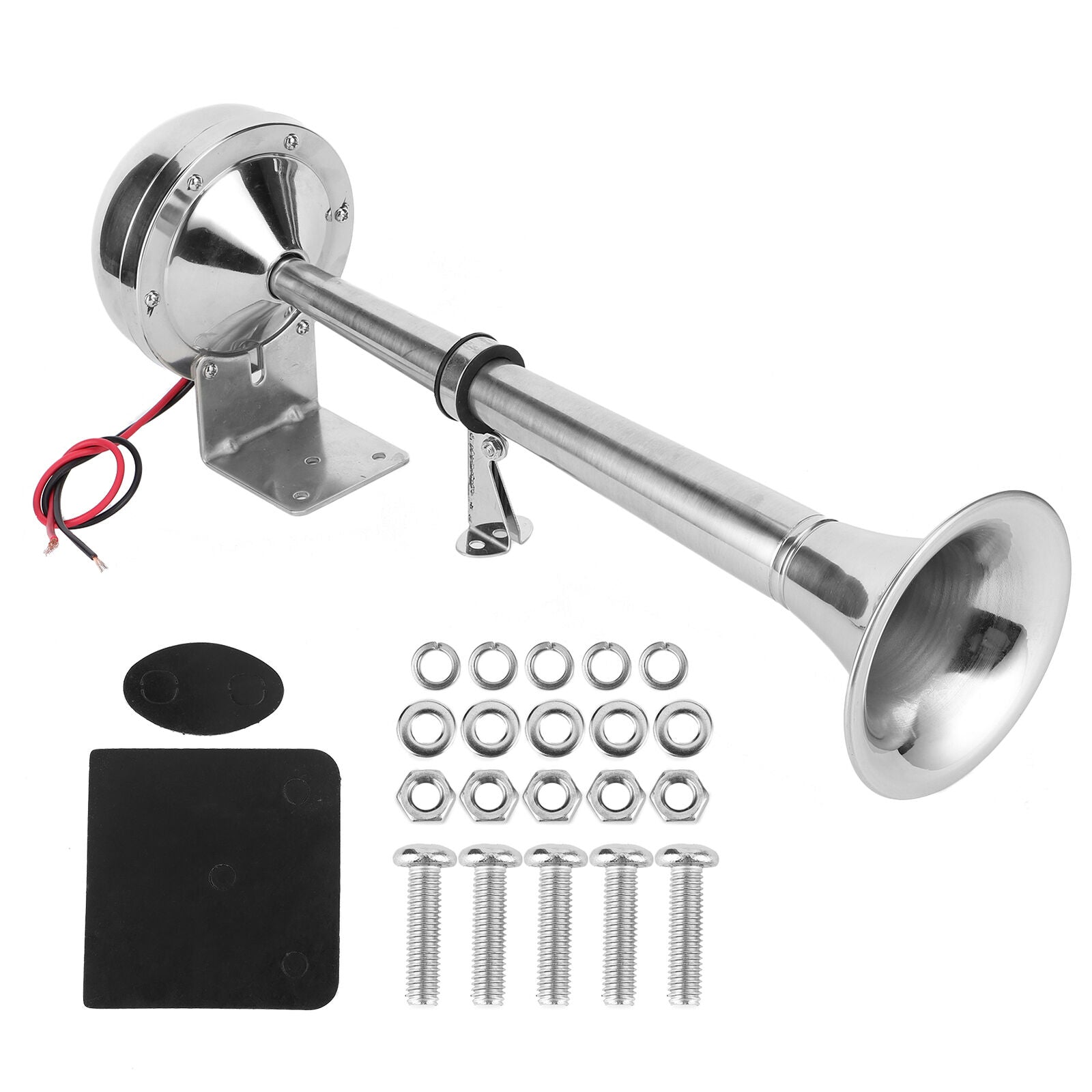 12V Air Horn Premium Stainless Steel for Marine Land Use Corrosion-Resistant Easy Installation Loud Reliable Sound