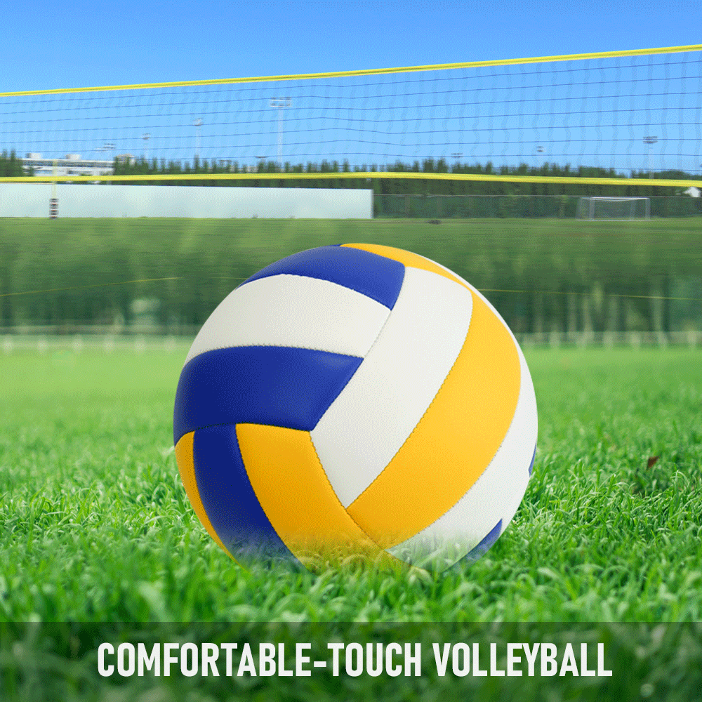 Portable Professional Volleyball Net Set Sports Mesh with Height Adjustable Pole and Ball Pump Beach Backyard Outdoor Training for Kids Adults Volleyball