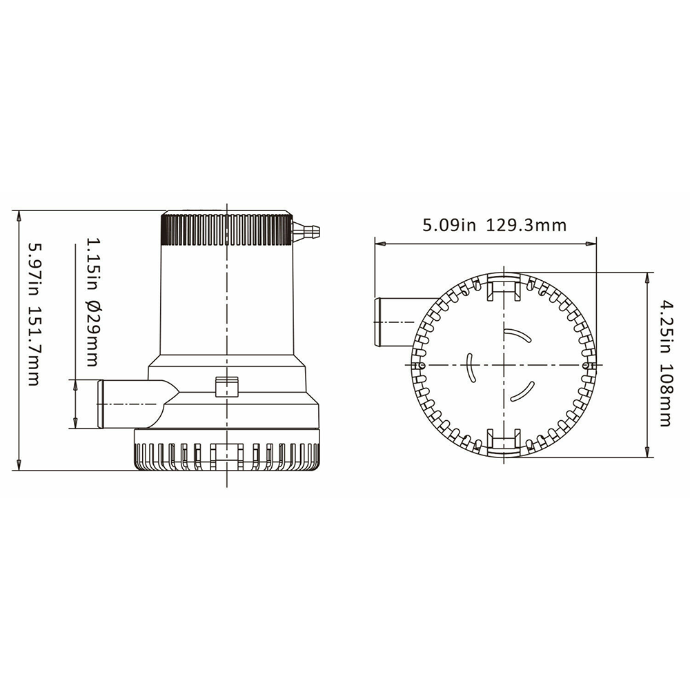 SEAFLO 12V Bilge Water Pump 2000GPH 28mm Electric Pumping for Caravan Camping Marine Fishing Boat Small Swimming Pool and Fountains