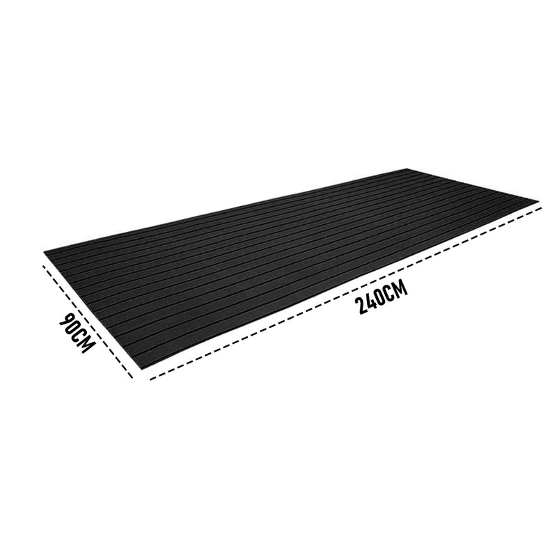 EVA Foam Boat Flooring Mat Faux Decking Teak Marine Mat Boat Carpet Sea Deck Flooring for Motorboat RV Yacht Kayak Surfboard 240cmx90cm Black