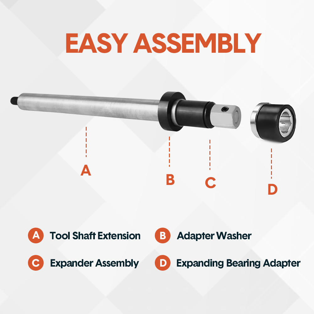 Cam Bearing Removal and Installation Tool Set Complete Camshaft Bearing Tool Kit with 1-1/8 to 2-2/3 Inch Adapters Covers Most Domestic and Import Vehicles