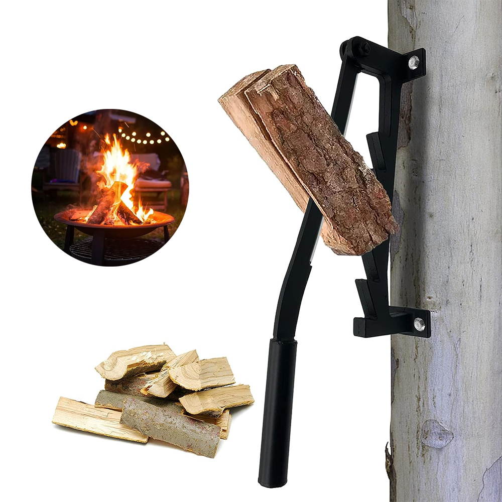 Log Firewood Kindling Splitter Portable Hand Manual Softwood Wood Splitting Tool Wall Mounted Wood Chipper for Camping Household Indoor Outdoor