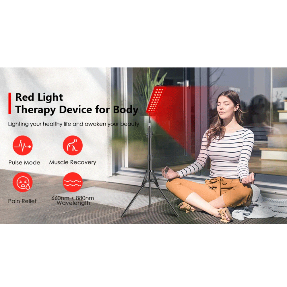 Infrared Light Therapy Lamp Adjustable Stand LED Red Light Device 660nm X 850nm