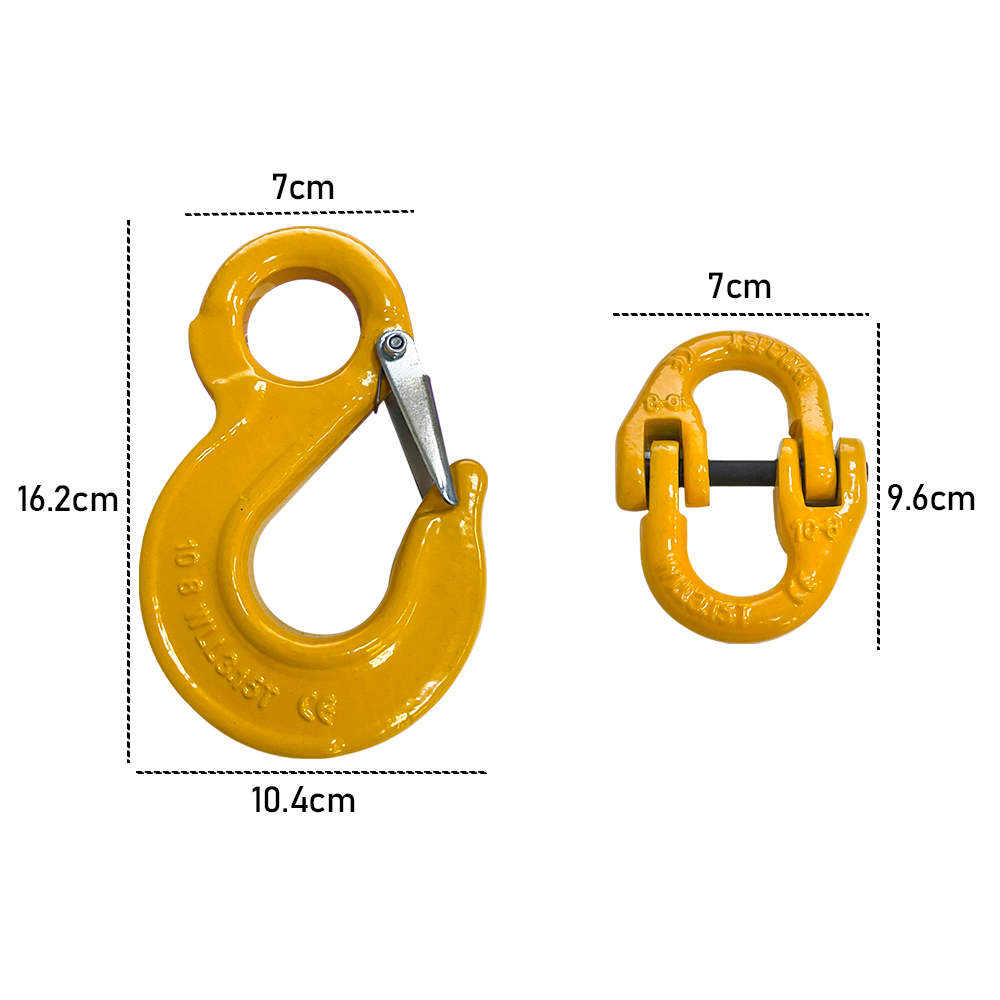 2 Pack Sling Hook with Hammerlock 8/10mm Heavy Duty Safety Latch Swivel Winch Hook for Caravan Camper Trailer Safety Chain 3150KG Working Load Limit