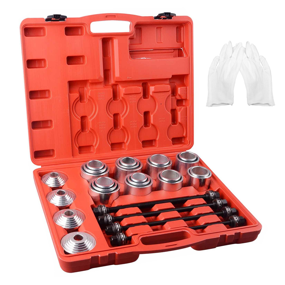 30 PCS Pull and Press Sleeve Kit 45# Steel Removal Installation Bushes Bearings Tool Kit Bush Removal Insertion Works on Most Cars and LCV HGV Engines