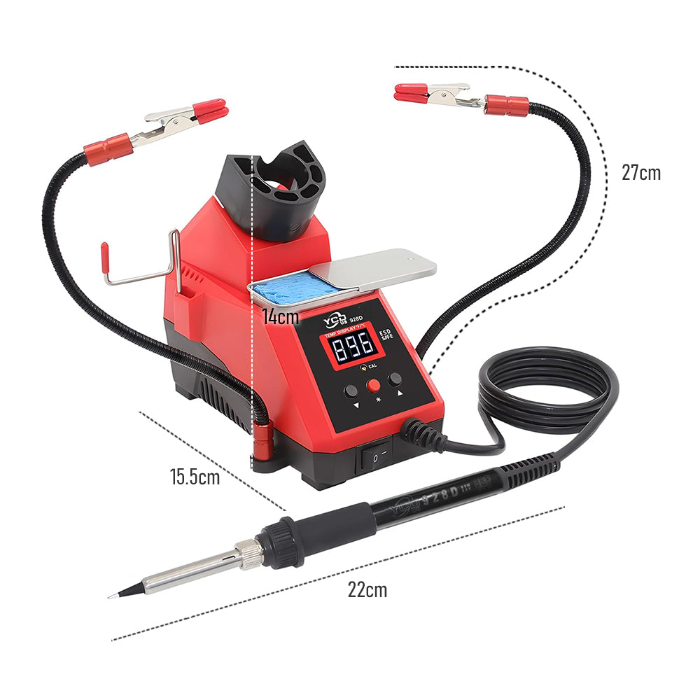 60W Digital Display Soldering Iron Station Kit Adjustable Precise Temp Fast Heating with 2 Helping Hands Conversion Auto Sleep Calibration Functions