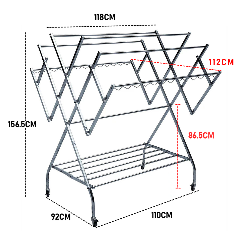 Foldable Clothes Horse Airer Drying Rack Laundry Dryer Hanger Indoor Outdoor