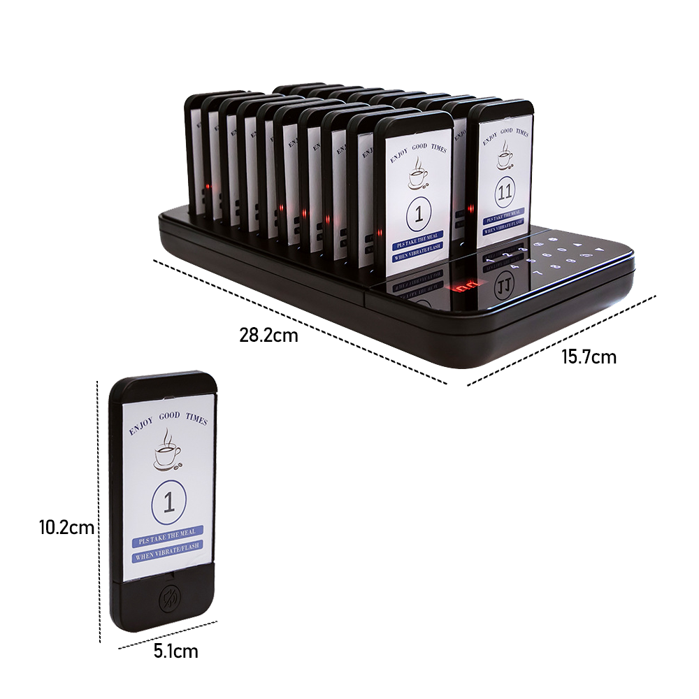 Restaurant Buzzers Paging System 20 Pagers Efficient Queue Management Wireless 3 Call Modes Guest Calling System Ideal for Restaurants Cafe and Events