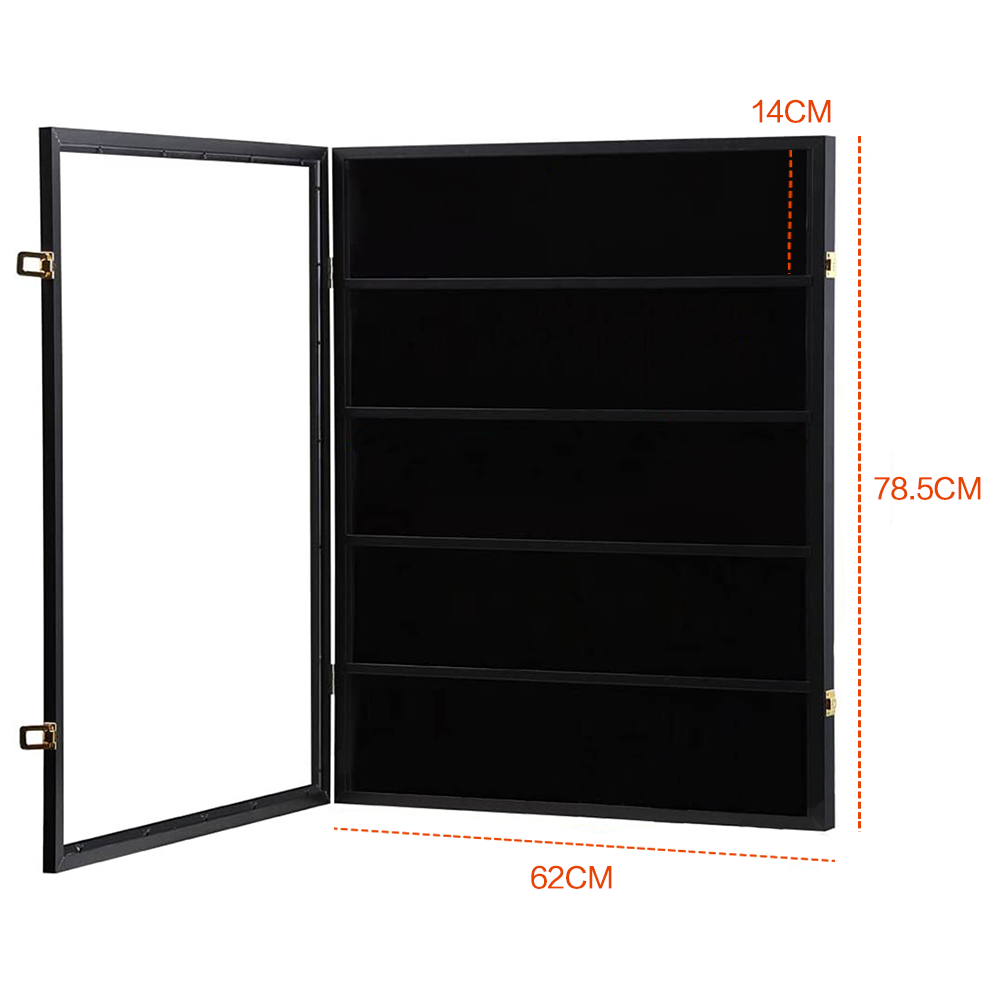 35 Card Display Case Lockable Wall Mount 7X5Frame Clear View Card Holder Collector with UV Protection for Sports Baseball Football Trading Card Collection