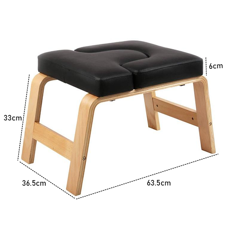 Stand Yoga Chair Wood Headstand Bench Bearing Up to 200kg Inversion Exercise Inverted Stool with Foam Cushion and Ergonomic Design for Home Gym