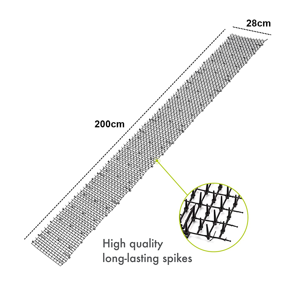 4M Cat Scat Mat Spikes Deterrent Fence Protector Prickle Strips Anti-Cats Network Digging Stopper Pest Repellent Spike Deterrent Mat 2 Rolls