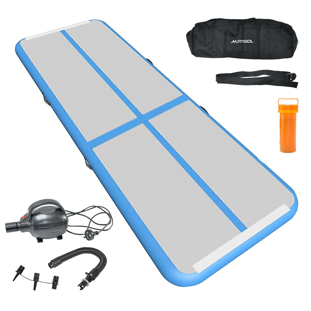 Air Track Gymnastics Tumbling Exercise Mat Inflatable Mat 640x100x15cm With Electric Pump and Storage Bag For Gymnastics Training Yoga Gym Equipment